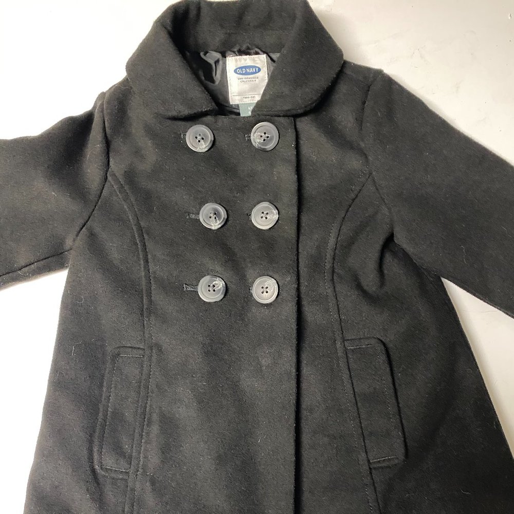 Toddler girl pea coat - Size 4T - Black